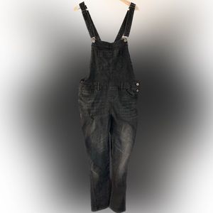 Love Tree Black Denim Overall Pants, Size Medium